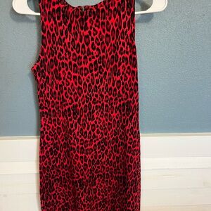 Tommy Bahama Red and Black Leopard Print Dress